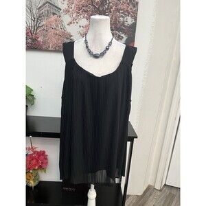 Cato Women’s Top Tunic Blouse Pleated  Plus Size 26/28W Sleeveless Scoop Neck